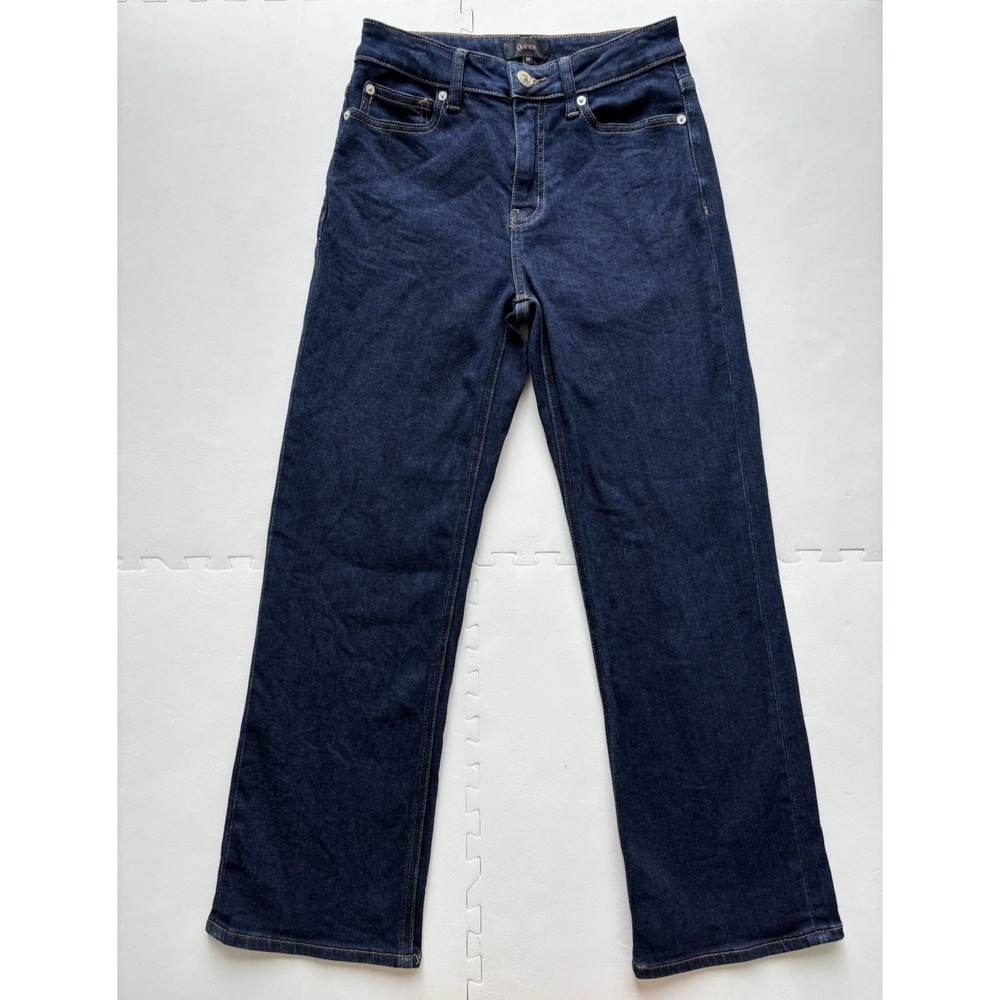 QUINCE Womens Jeans Bella Stretch Straight Organic Cotton - Size 26 Deep Rince
